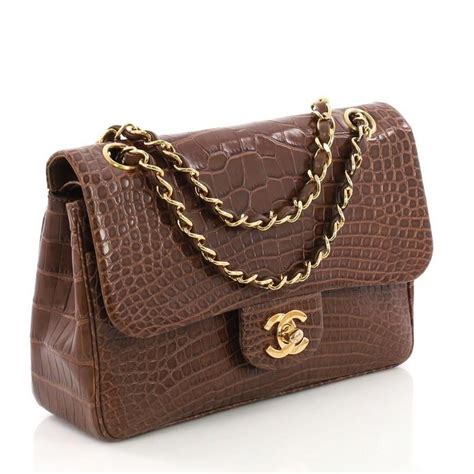 chanel classic flap gold alligator mock|chanel flap special edition.